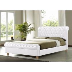 Kingsize Chesterfield faux leather bed frame