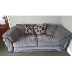 Serena 3 seater sofa, chair and nest of 3 footstools from Sofology