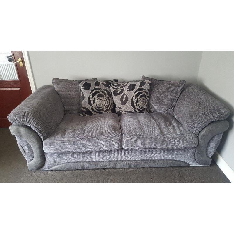 Serena 3 seater sofa, chair and nest of 3 footstools from Sofology