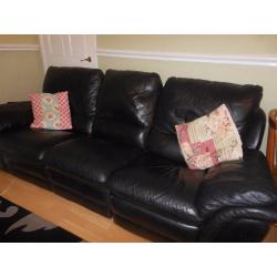 Black 3 Seater Reclining Sofa