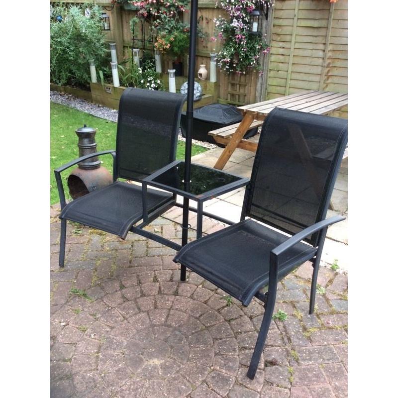 Two seater Love Seat with umbrella
