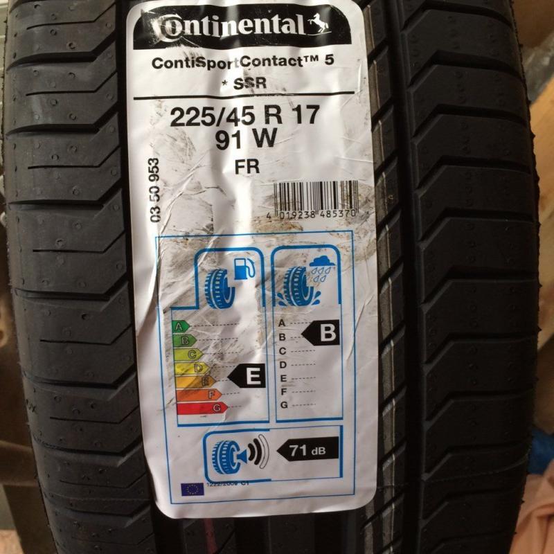 225 45 17 91W SSR CONTINENTAL RUNFLAT CSC5 BRAND NEW