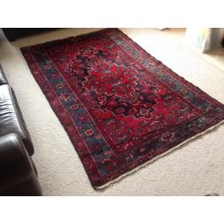 GENUINE HAND MADE LARGE PERSIAN RUG RED PATTERN - WOOL - THICK - 2m x 1m38cm