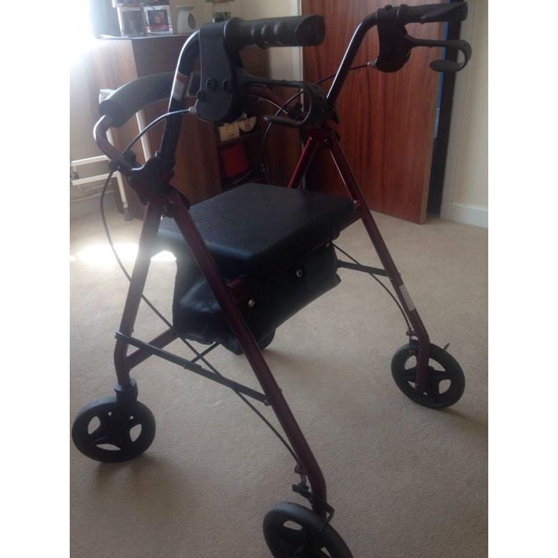 4 wheel fold up and sit on walker