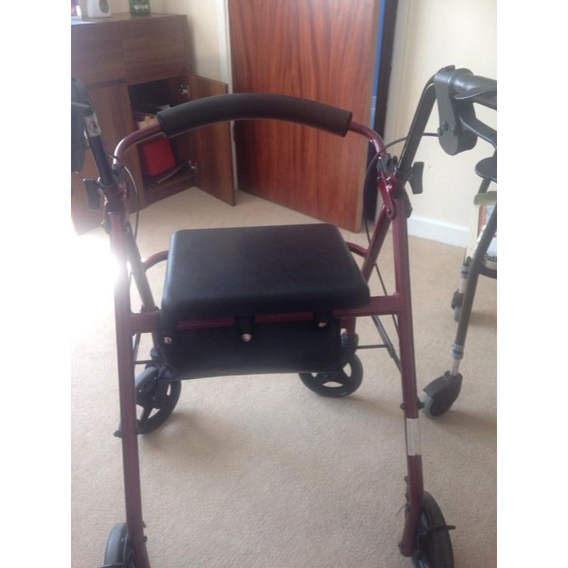 4 wheel fold up and sit on walker