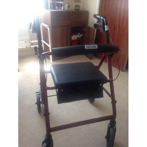 4 wheel fold up and sit on walker