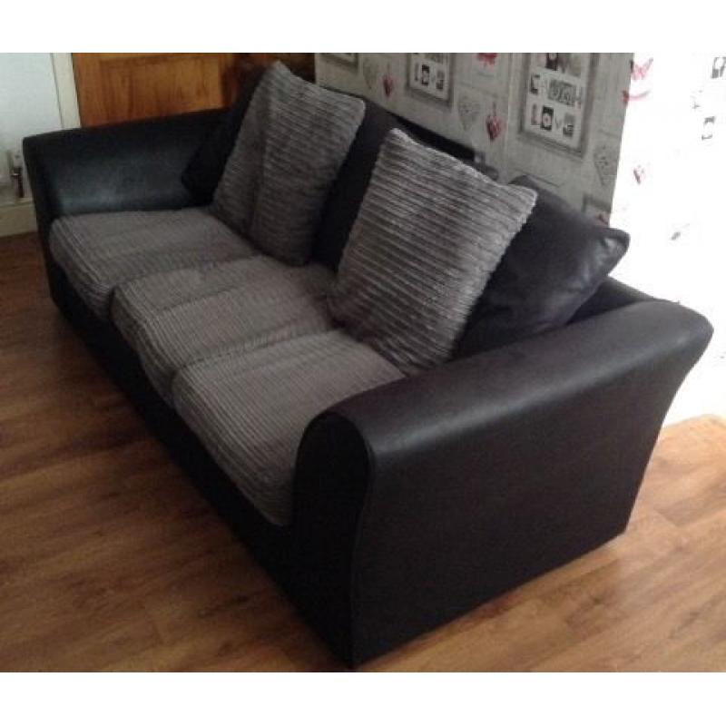 Black & Grey 3 Seater sofa