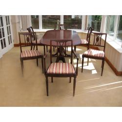 EXCELLENT CONDITION –ELEGANT EXTENDING DINING TABLE & 6 ORNATE CHAIRS (CAN DELIVER)