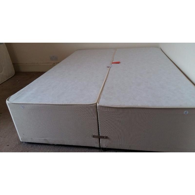 Double divan bed with mattress
