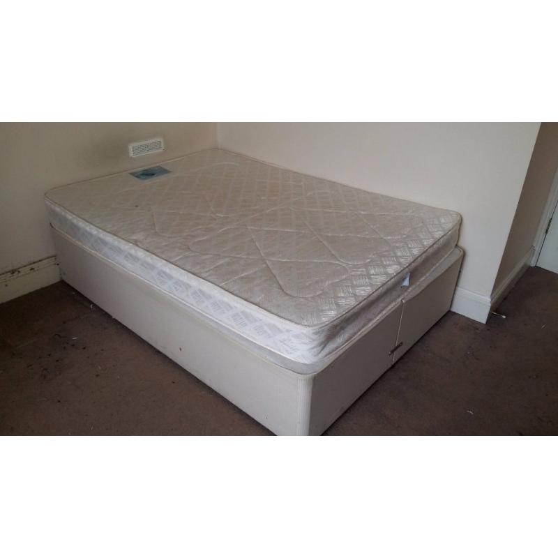 Double divan bed with mattress