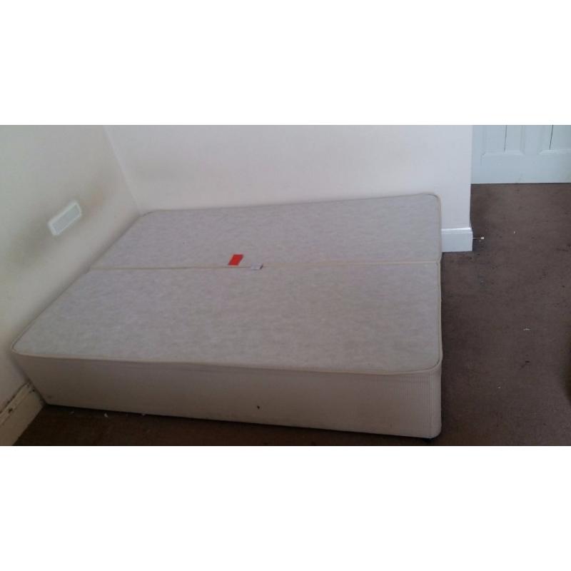 Double divan bed with mattress