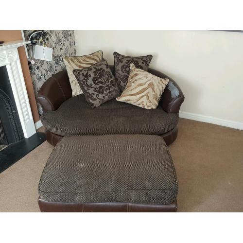 Sofa and pouffe