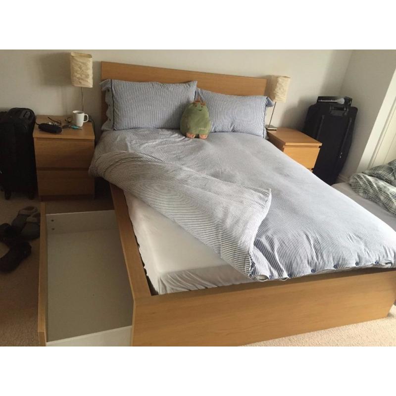 Malm IKEA double bed with matress