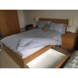 Malm IKEA double bed with matress