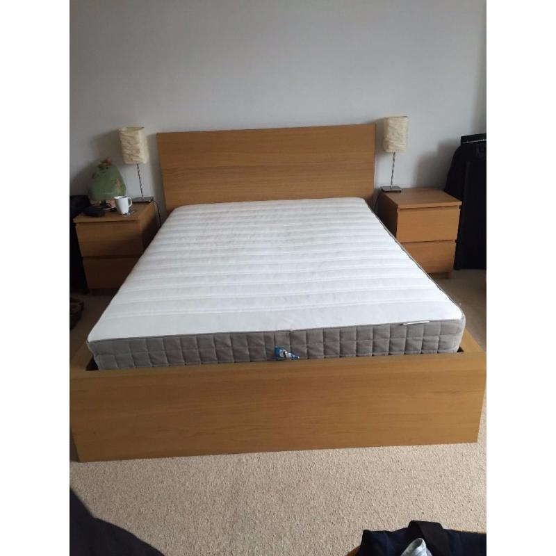 Malm IKEA double bed with matress