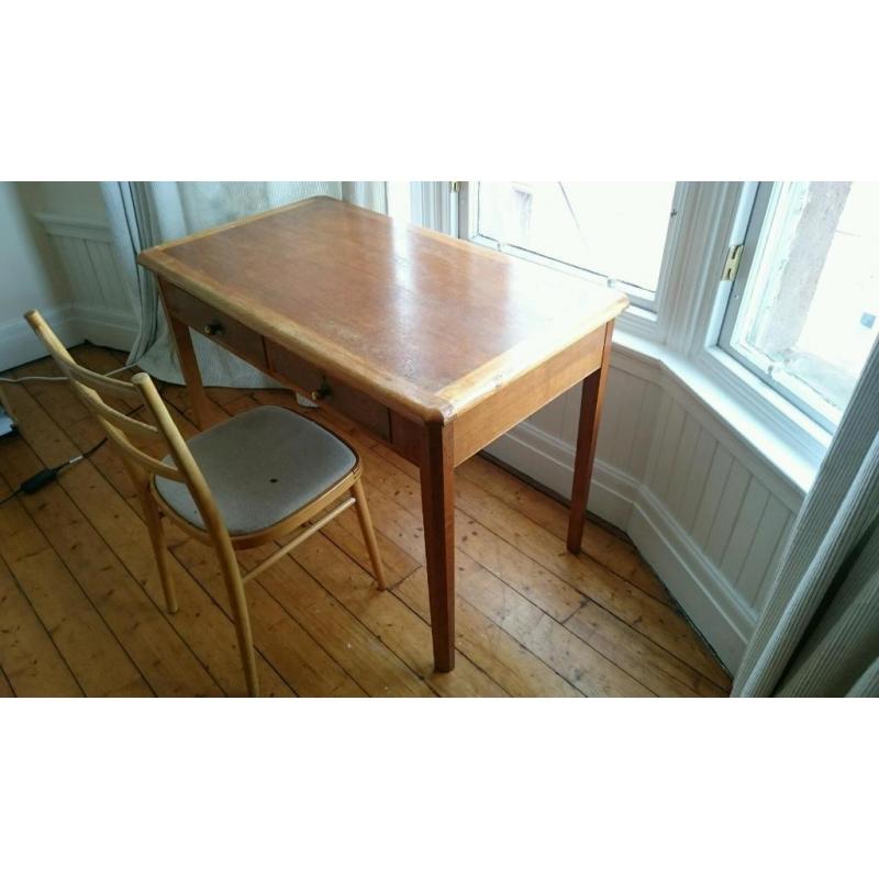 Wooden desk and chair