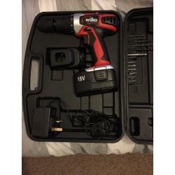 Brand new Wilko 18v Power Drill with case and drill bits