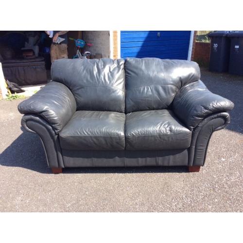 2 seater brown leather sofa