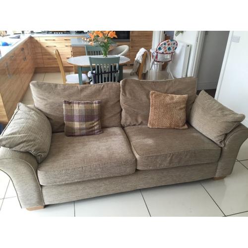Neutral coloured 3 seater sofa for sale.