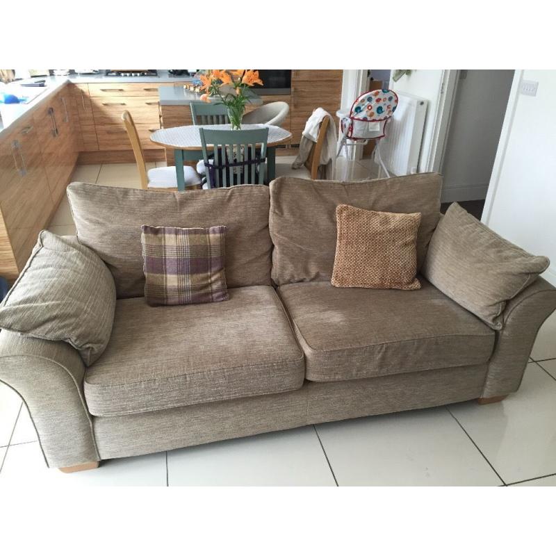 Neutral coloured 3 seater sofa for sale.