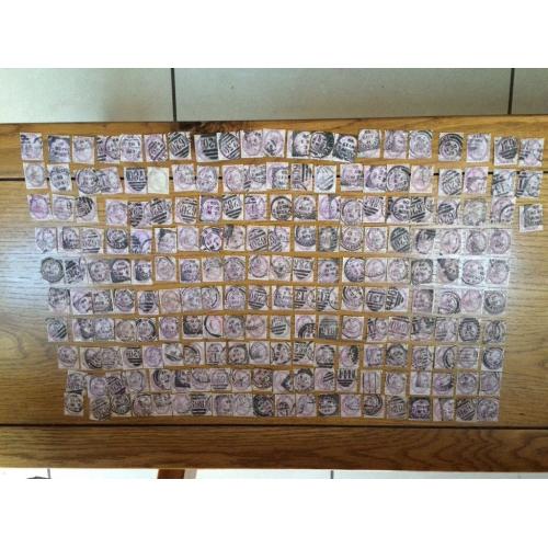 Collection of 200+ Queen Victoria Penny Lilac Stamps