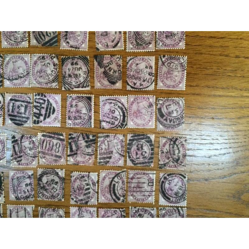 Collection of 200+ Queen Victoria Penny Lilac Stamps