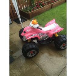 Girls pink electric quad bike