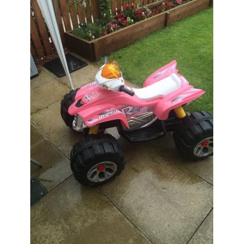Girls pink electric quad bike