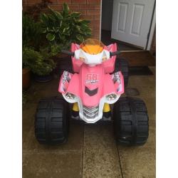Girls pink electric quad bike