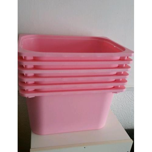 Ikea trofast pink boxes