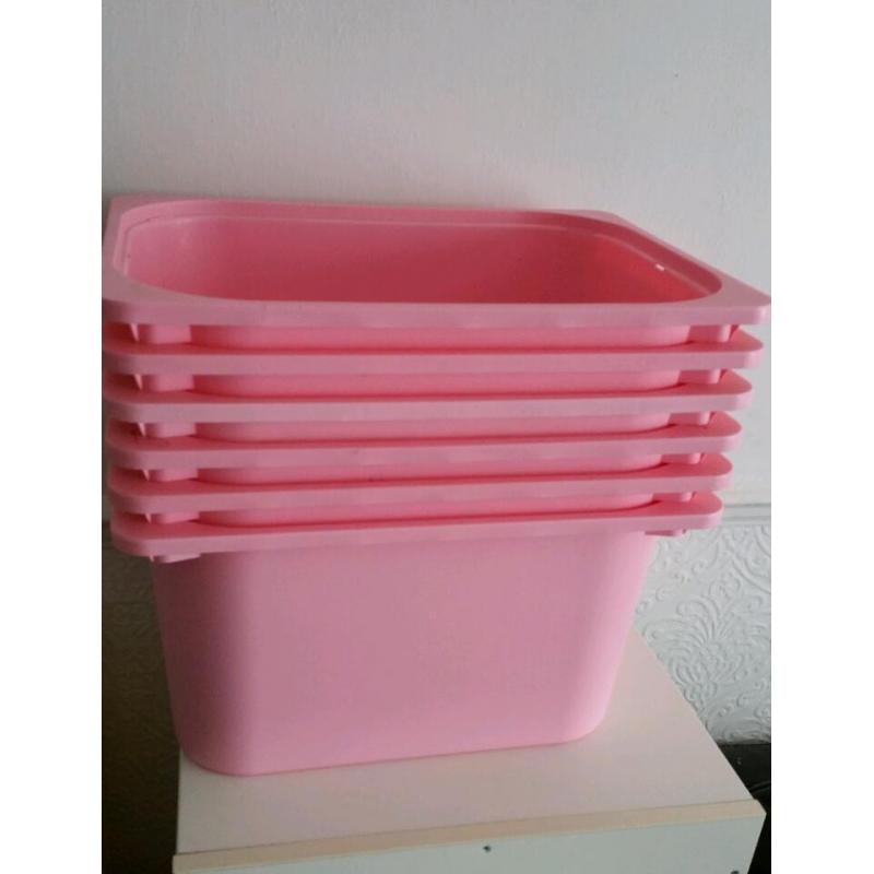 Ikea trofast pink boxes