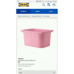 Ikea trofast pink boxes