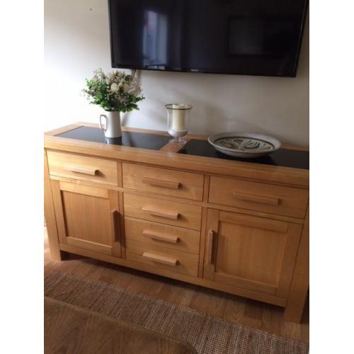 Solid oak Sideboard wall unit
