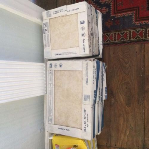 15sqm Cermaic Floor Tiles - Travetine/Limestone