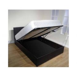 BRAND NEW - Double Storage Leather Bed w/ 10inch Dual-Sided Full Ortho Mattress- Kingsize available