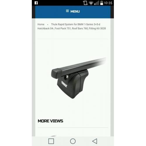 Thule roof bars and feet