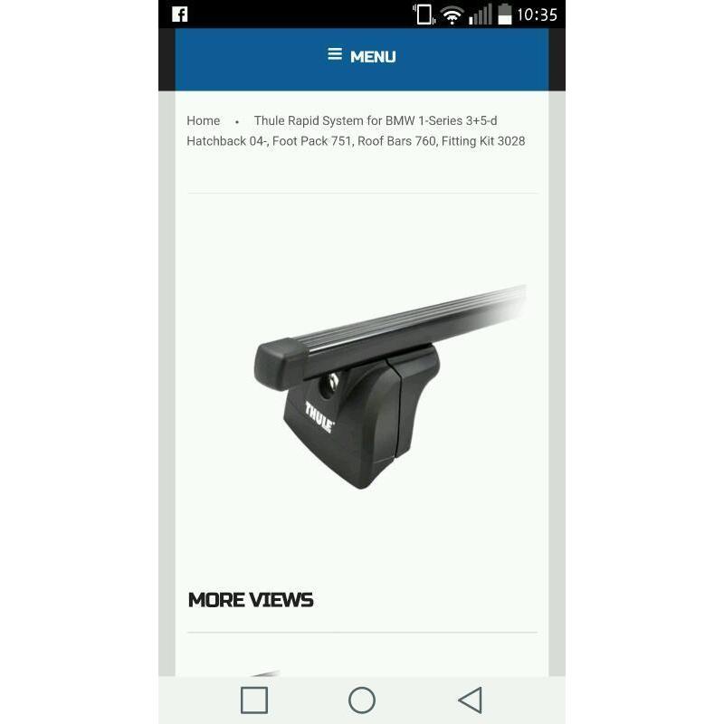 Thule roof bars and feet