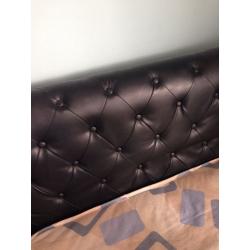 Faux black leather bed for sale