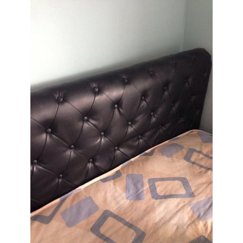Faux black leather bed for sale