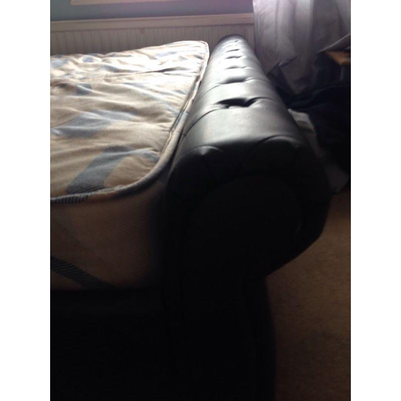 Faux black leather bed for sale