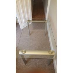 Glass Top Dining Table Mental Legs Large