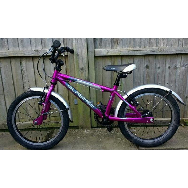 Islabike Cnoc 16" wheel lightweight aluminium girls child's purple bike