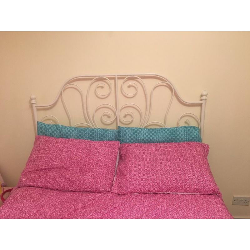 White Double bed