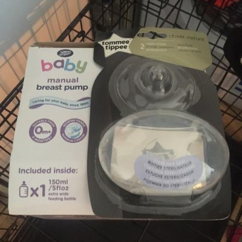 Brand new breast pump from boots and tommee tippee nipple shields