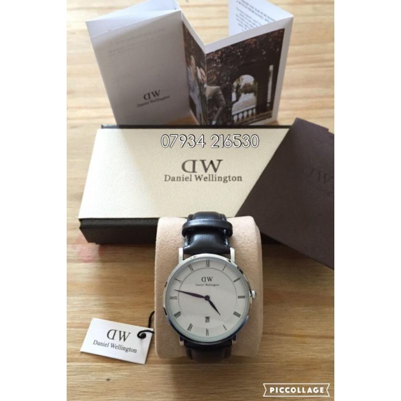 Daniel Wellington DW watch brand new with box and papers designer leather strap not Armani boss