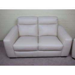 'CRESSIDA' PAIR OF 2 SEATERS 100% LEATHER ONE POWER RECLINER