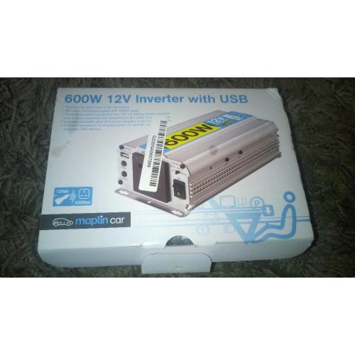 600w 12v Inverter with USB - Maplins