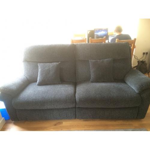 Pair of sofas - 3 seater dark grey - recliner - iconic La-Z-Boy brand almost new