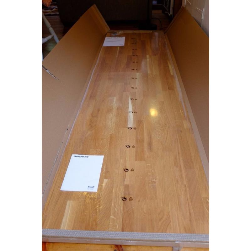 Solid wooden oak worktop for sale- IKEA HAMMARP Worktop 246 x 63.5 x 2.8cm