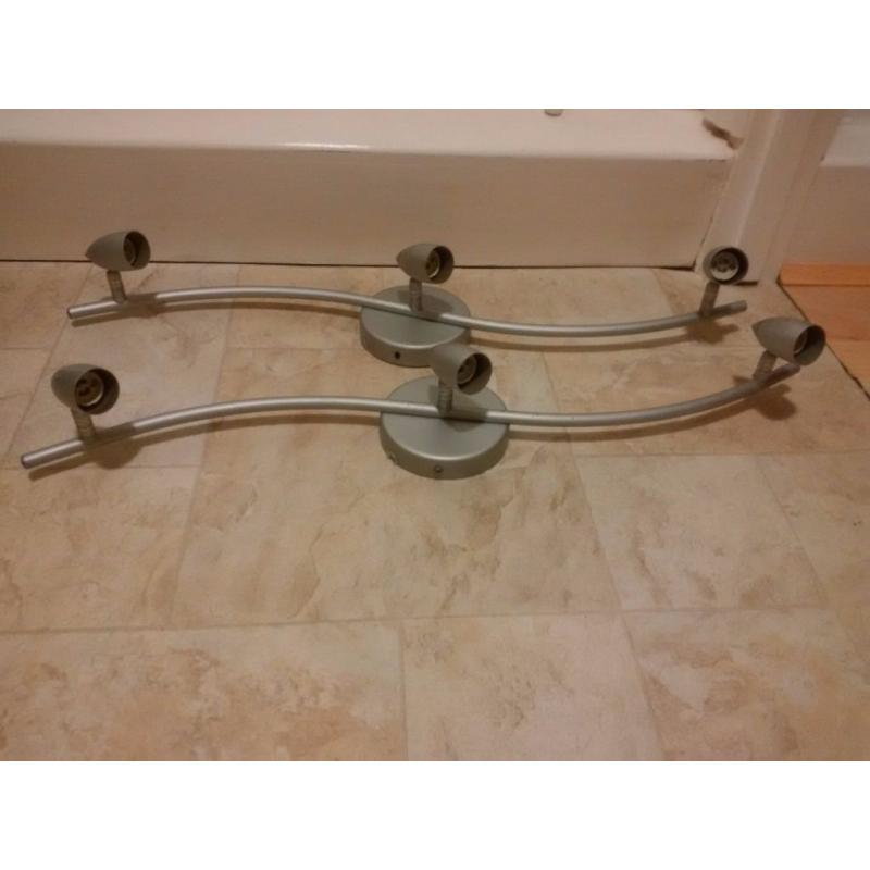 Silver Matt Finish 3 Way Spot/Ceiling Lights Bar with Adjustable Heads